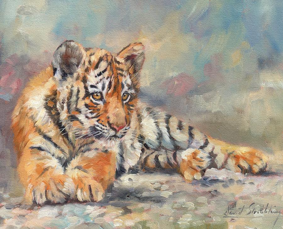 Tiger Cub #1 Painting by David Stribbling