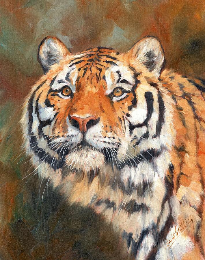 Tiger Look Painting by David Stribbling