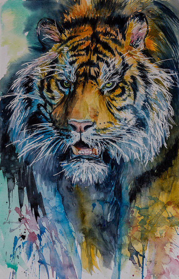 Tiger #1 Painting by Kovacs Anna Brigitta