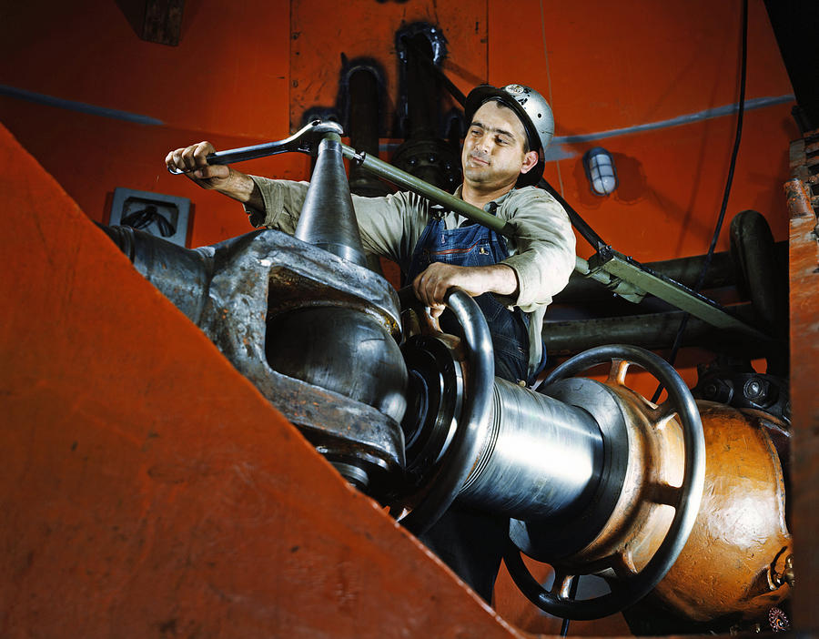 Tightening a Nut at Watts Bar Dam in Tennessee 1942 #1 Photograph by ...