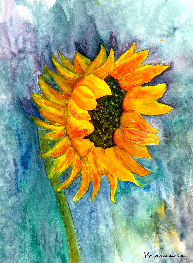 Tina's Sunflower #1 Painting by Peggy Maunsell - Fine Art America