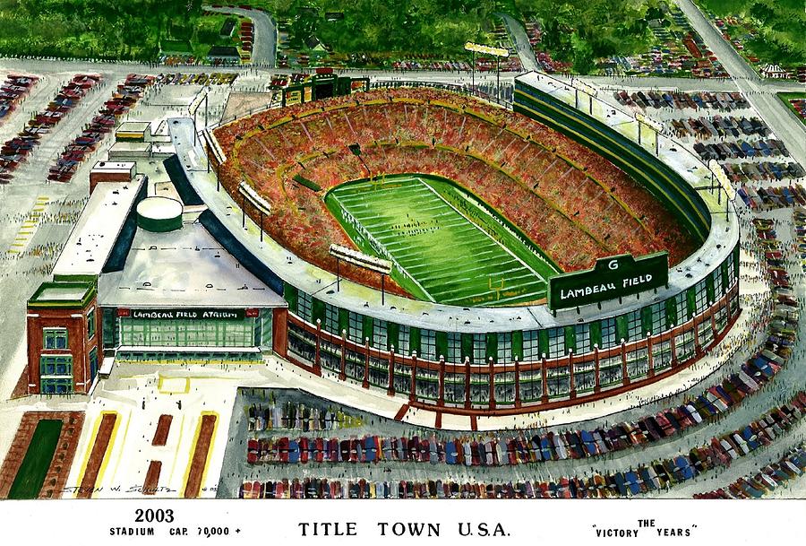 Green Bay Packers Painting - Title Town USA #1 by Steven Schultz