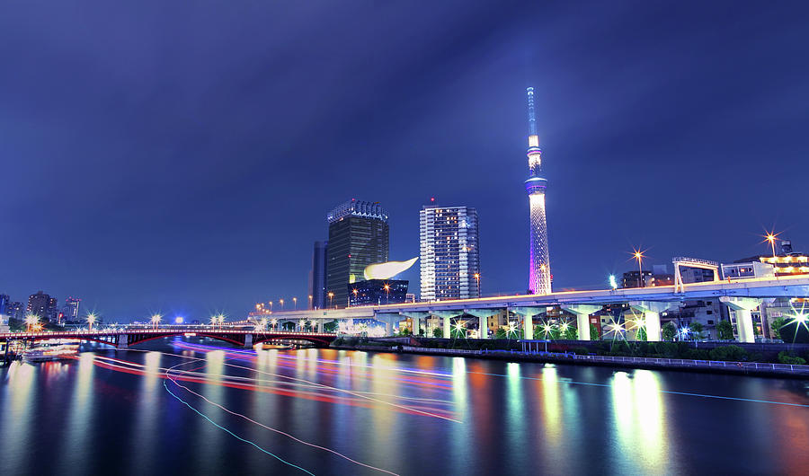 Tokyo Cityscape At Night #1 Photograph by Photography By Zhangxun