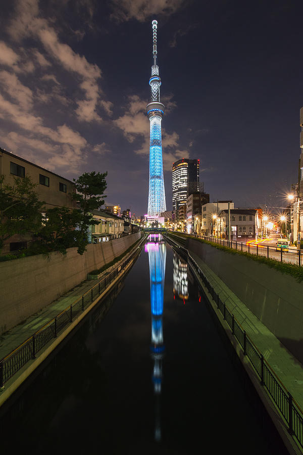 Landmark Photograph - Tokyo Sky Tree light up #1 by Hisao Mogi