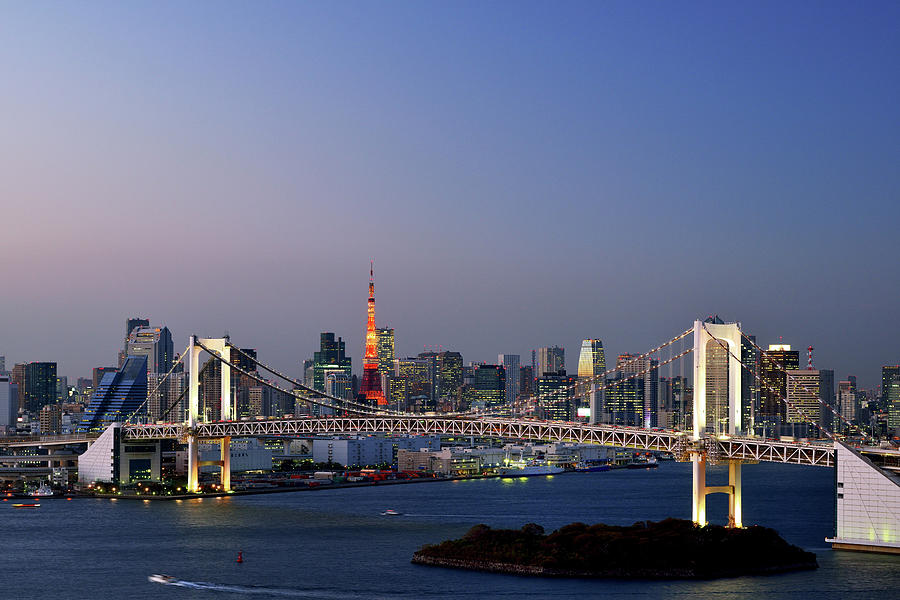 Tokyo Skyline At Sunset by Vladimir Zakharov