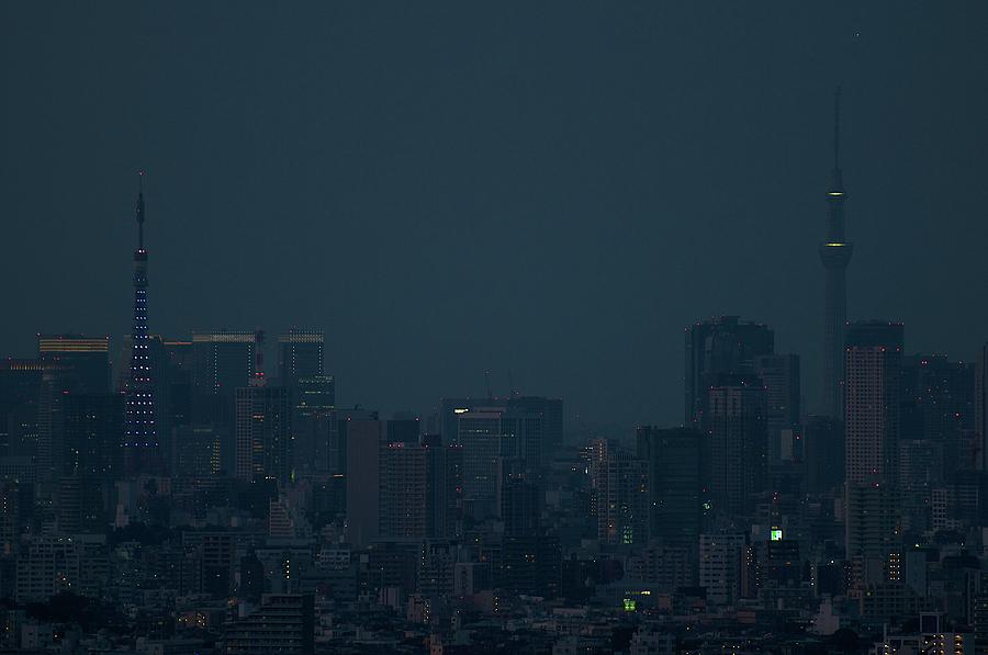 Tokyo Tower And Tokyo Skytree #1 Photograph by Masakazu Ejiri