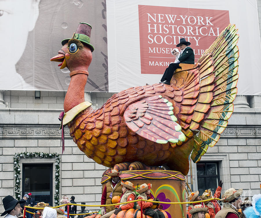 Tom Turkey Float and Thomas the Tank Engine Balloon at Macys Thanksgiving Day Parade Photograph by David Oppenheimer