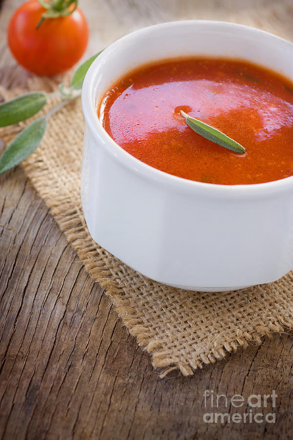 Bread Photograph - Tomato soup #1 by Mythja Photography