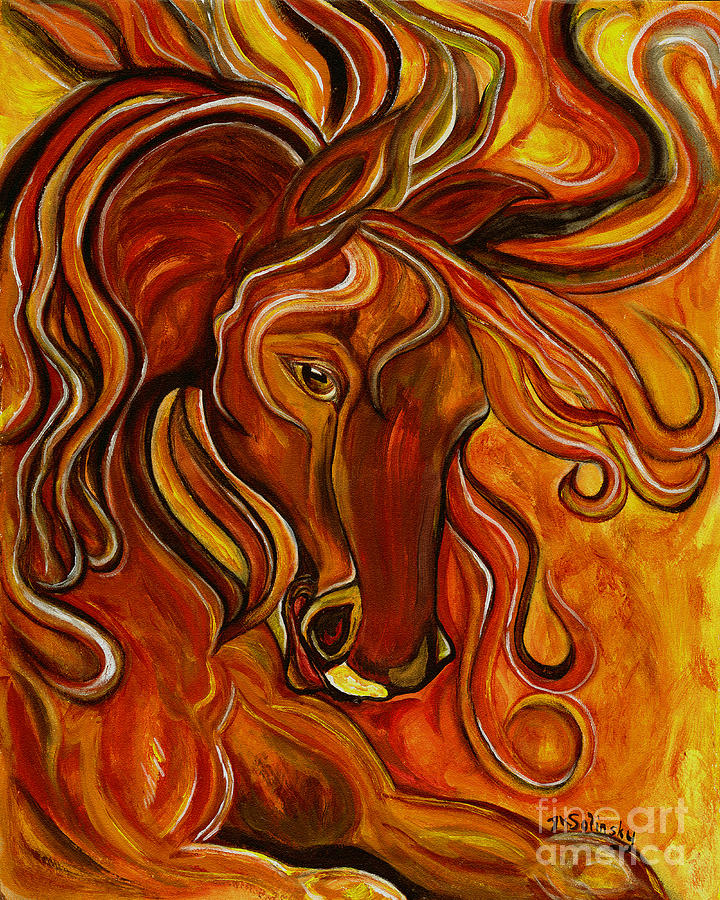 Horse Painting - Tornado Del Fuego by Kat Solinsky