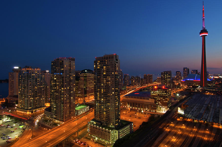 Skyline Photograph - Toronto City At Dusk With Cn Tower #1 by Jaynes Gallery