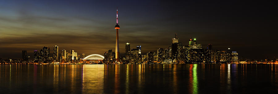 Toronto Evening Sky line Panorama #1 Photograph by Peter V Quenter