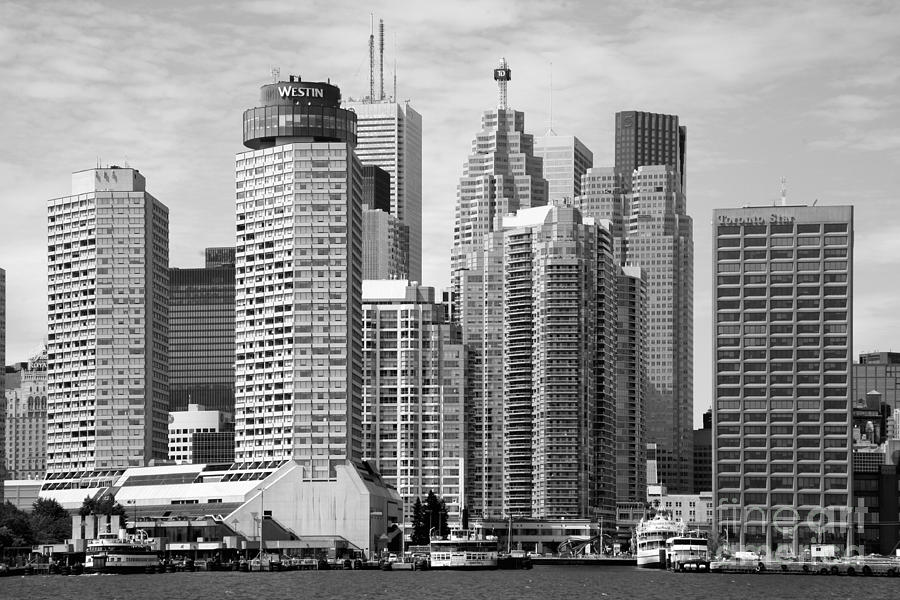 Black And White Photograph - Toronto ON Skyline #1 by Bill Cobb