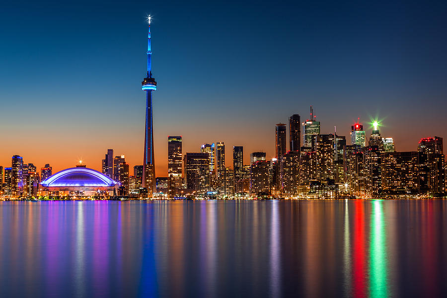 City Photograph - Toronto skyline at dusk #1 by Mihai Andritoiu