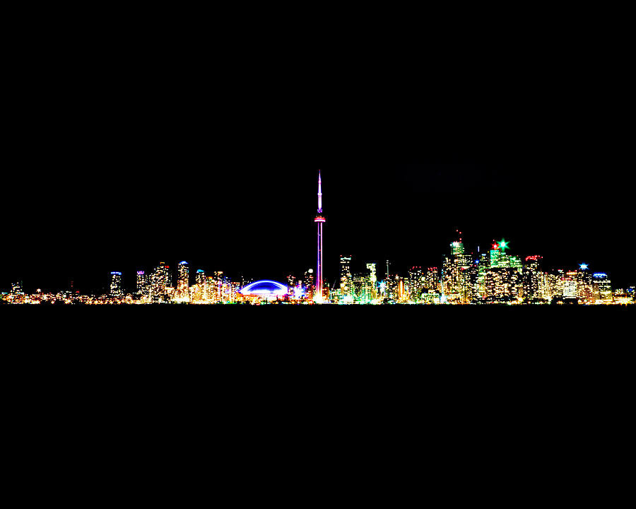 Abstract Photograph - Toronto Skyline At Night From Centre Island by Brian Carson
