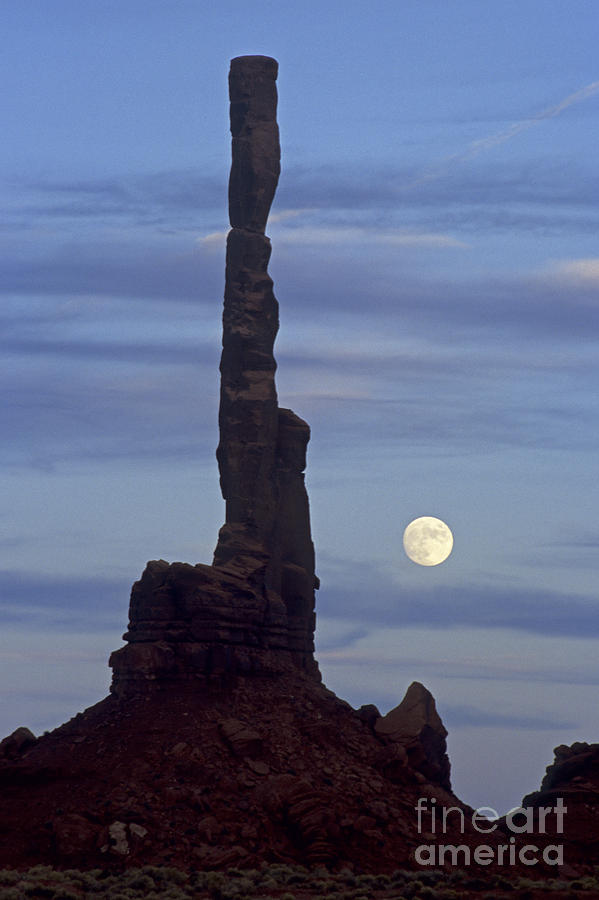 Totem Pole  Moonrise #1 Photograph by Fred Stearns