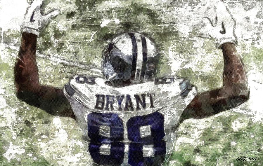 Touchdown Bryant #1 Digital Art by Carrie OBrien Sibley