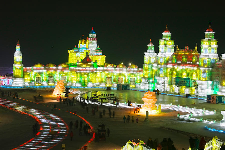 Winter Photograph - Tourists At The Harbin International #1 by Panoramic Images