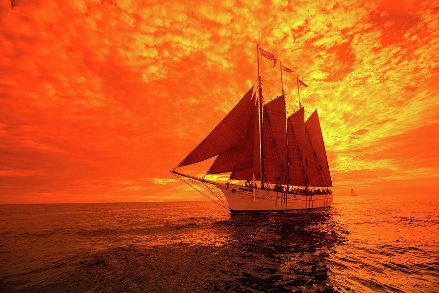 Tourists On Sailboat In The Pacific #1 Photograph by Panoramic Images ...