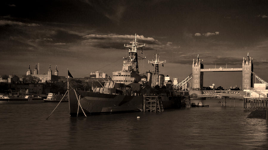 London Photograph - Tower  Bridge HMS Belfast Tower of London #1 by David French