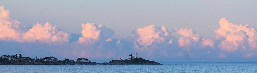 Towering Clouds over Nubble Lighthouse York Maine #1 Photograph by Michael Saunders