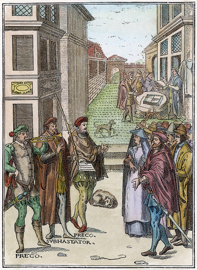 Town Crier, 1557 #1 Painting by Granger