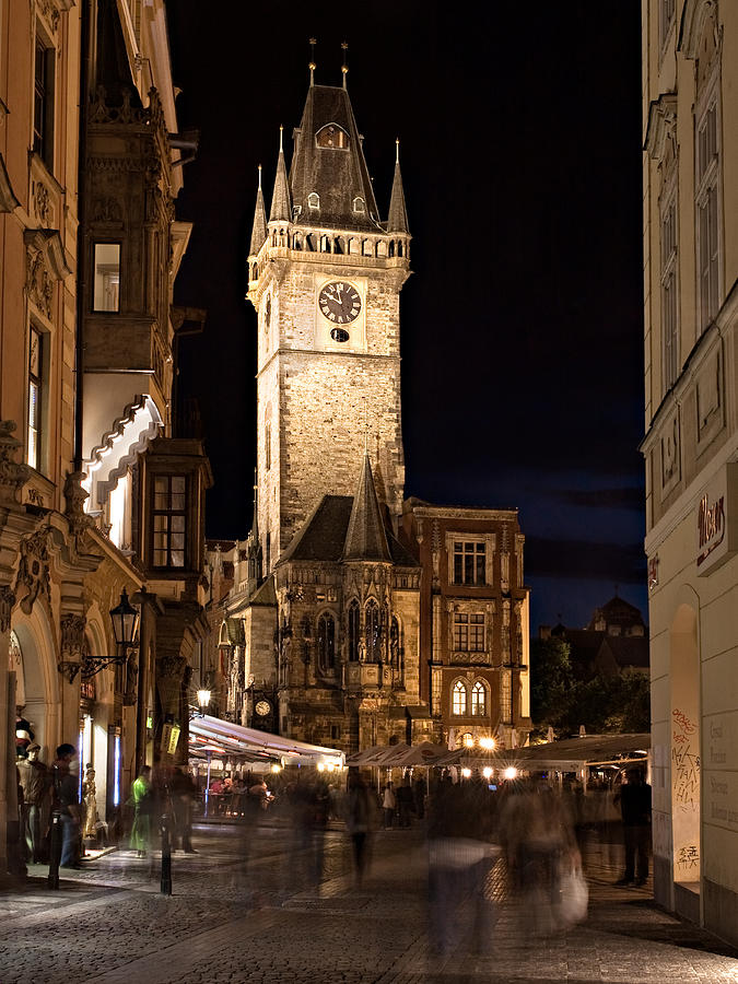 Architecture Photograph - Town Hall Clock Tower / Prague #1 by Barry O Carroll