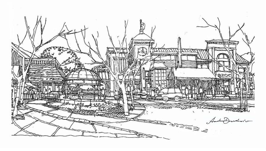 Towncenter #1 Drawing by Andrew Drozdowicz