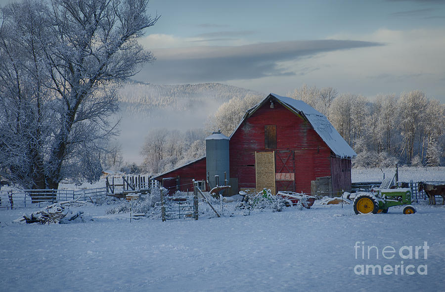 Tractor And Barn Photograph
