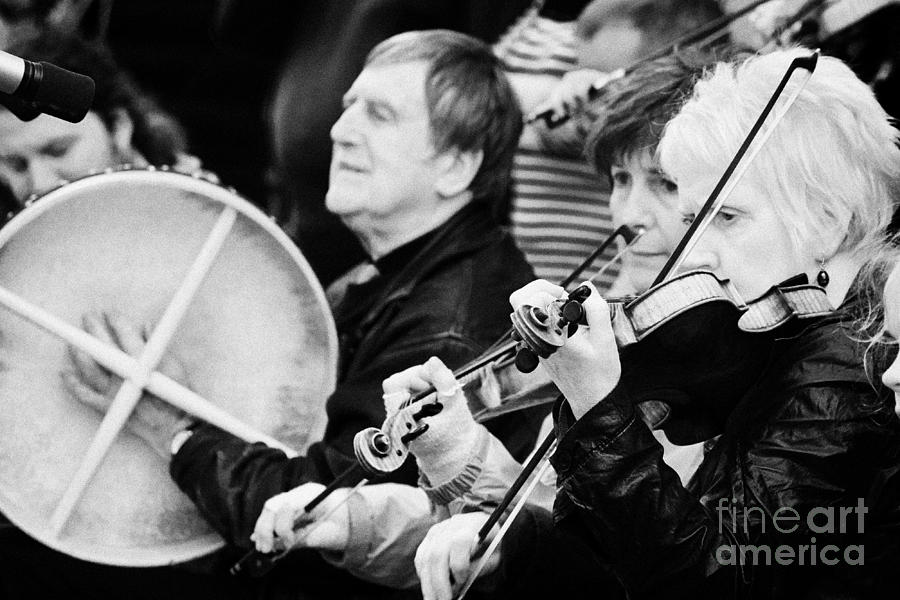 Musician Photograph - Traditional Irish Musicians Playing Outdoors At An Event #1 by Joe Fox