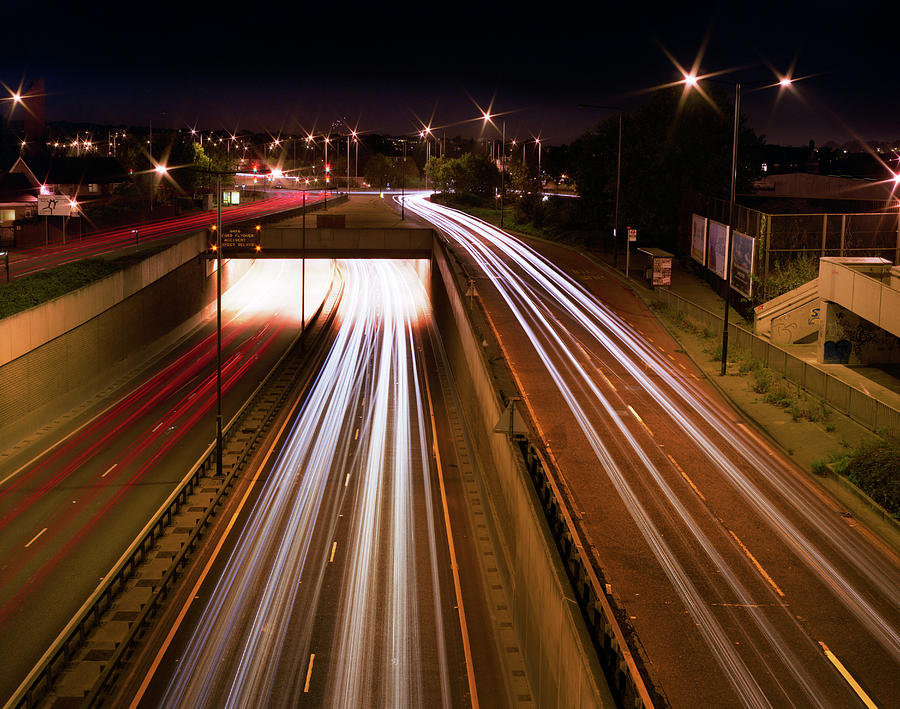 Traffic At Night #1 Photograph by Gustoimages/science Photo Library