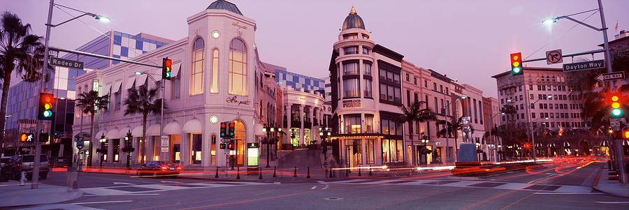 Architecture Photograph - Traffic On The Road, Rodeo Drive #1 by Panoramic Images