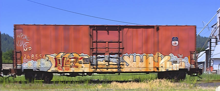 Train CAr Color Digital Art by Cathy Anderson