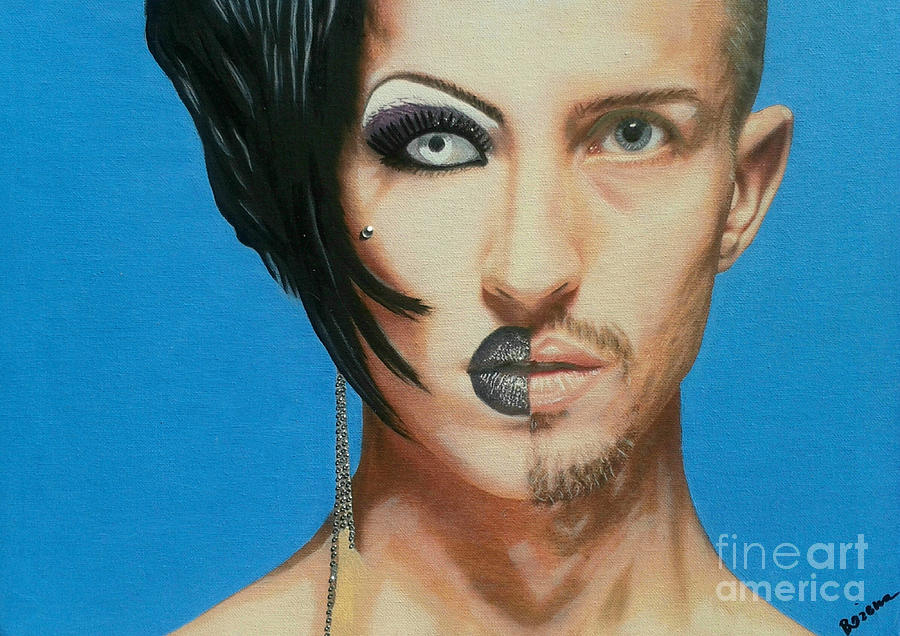 Portrait Painting - Transvestite Transformation2 #1 by Bozena Simeth