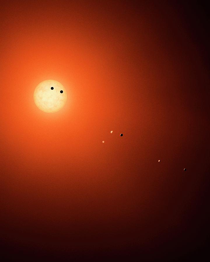 Space Photograph - Trappist-1 Dwarf Star And Its Planets #1 by Nasa/jpl-caltech/r. Hurt (ipac)/science Photo Library