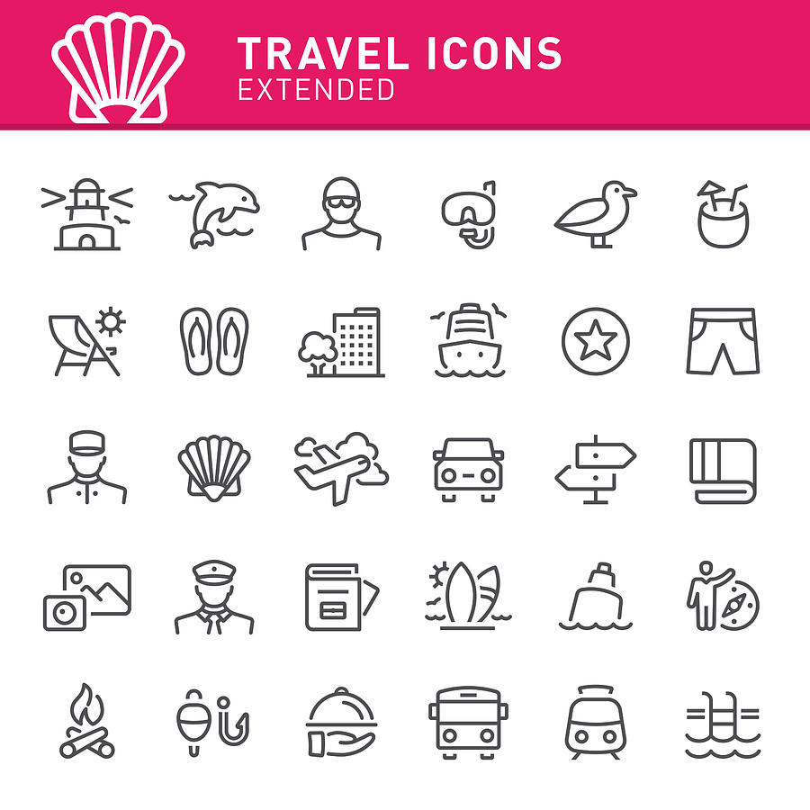 Travel Icons #1 Drawing by Soulcld