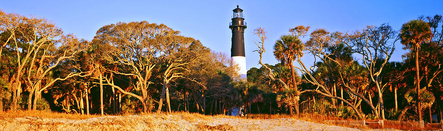 Architecture Photograph - Trees Around A Lighthouse, Hunting #1 by Panoramic Images