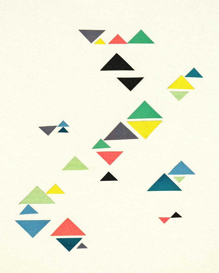 Vintage Mixed Media - Triangles by Cassia Beck
