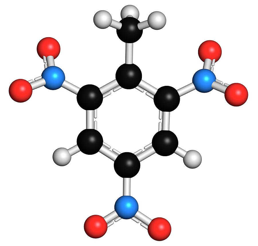 Trinitrotoluene Photograph - Trinitrotoluene High Explosive Molecule #1 by Molekuul