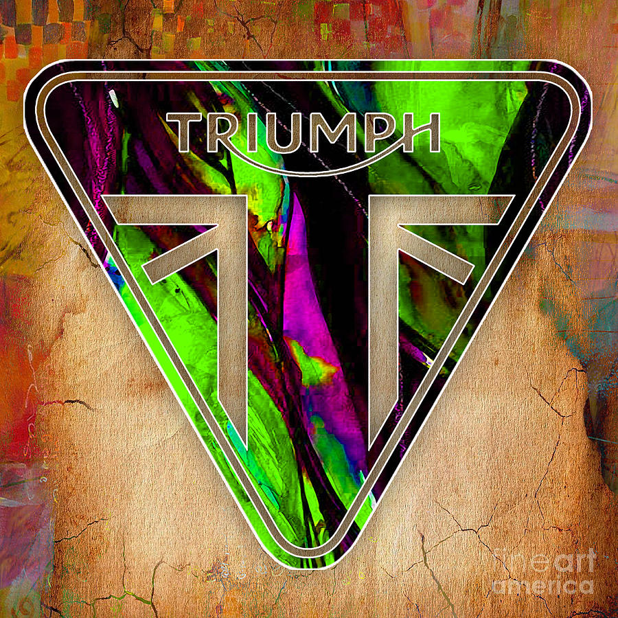Triumph Motorcycle Badge #1 Mixed Media by Marvin Blaine