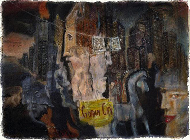Trojan Horse At The Gates Of Gotham #1 Mixed Media by Ed Meredith