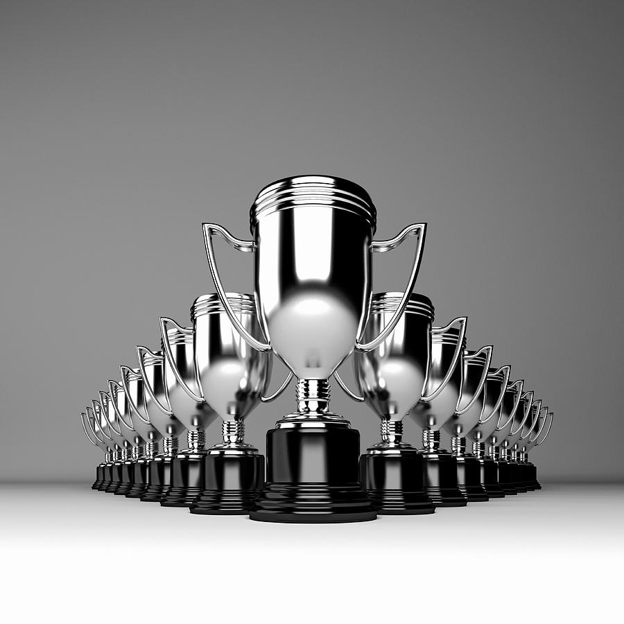 Trophy Cups In A Row Photograph by Doug Armand Trophy Cups In A Row Photograph by Doug Armand