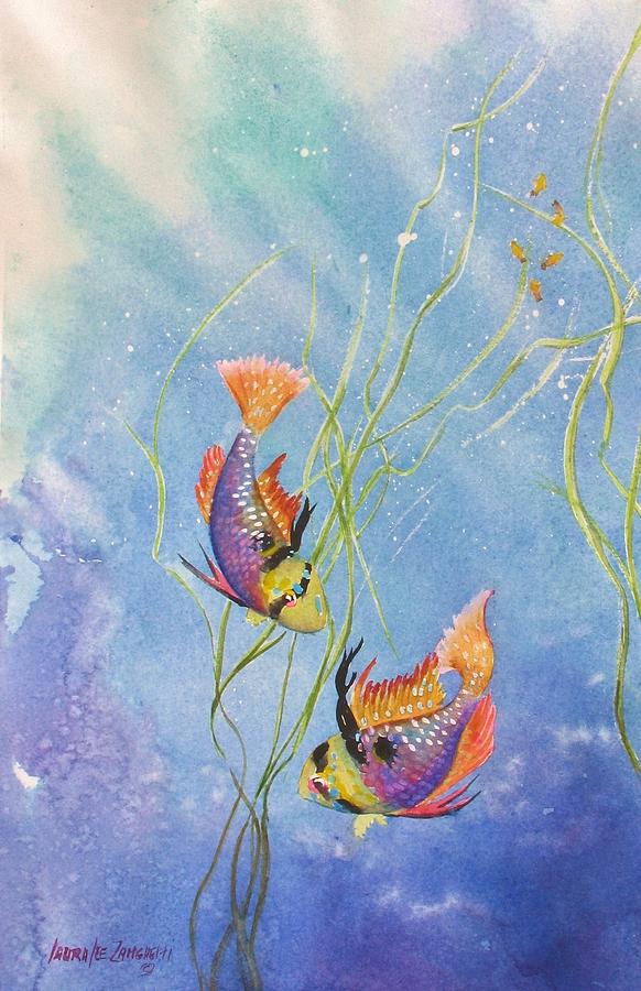 Colorful Fish Painting - Tropical Fantasy IV #1 by Laura Lee Zanghetti