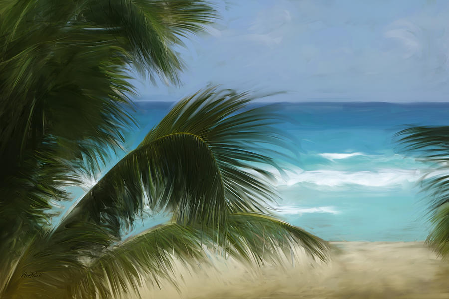 Tropical Palm #2 Painting by Ann Powell