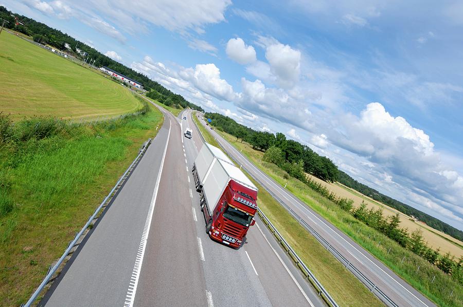 Truck On Highway Photograph by Christian Lagerek/science Photo Library ...