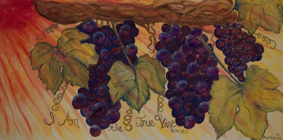 Grape Painting - True Vine by Marianne Gonzales