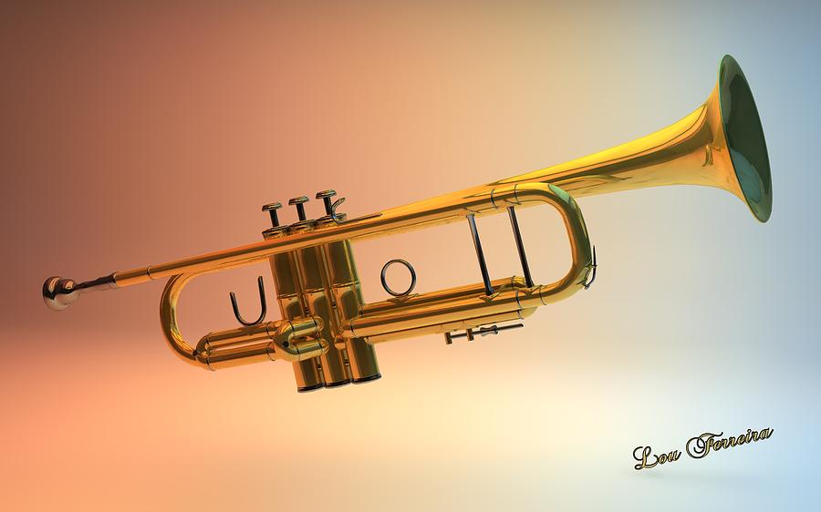 Trumpet #2 Digital Art by Louis Ferreira