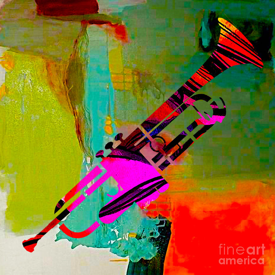 Music Mixed Media - Trumpet #1 by Marvin Blaine