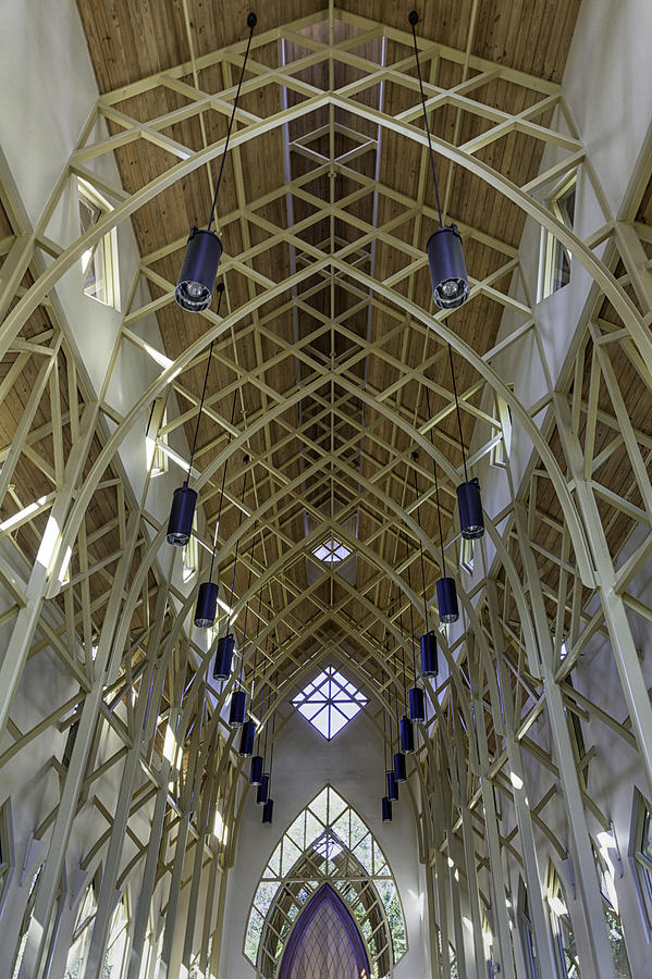 University Of Florida Photograph - Trussed Arches of UF Chapel #1 by Lynn Palmer