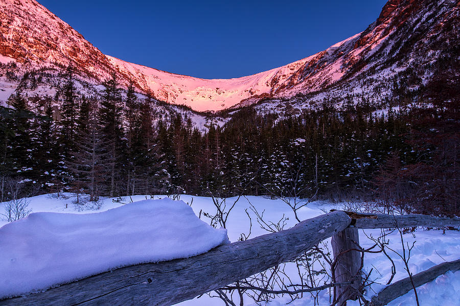 Tuckerman Ravine In The Winter Alpenglow Photograph by Jeff Sinon