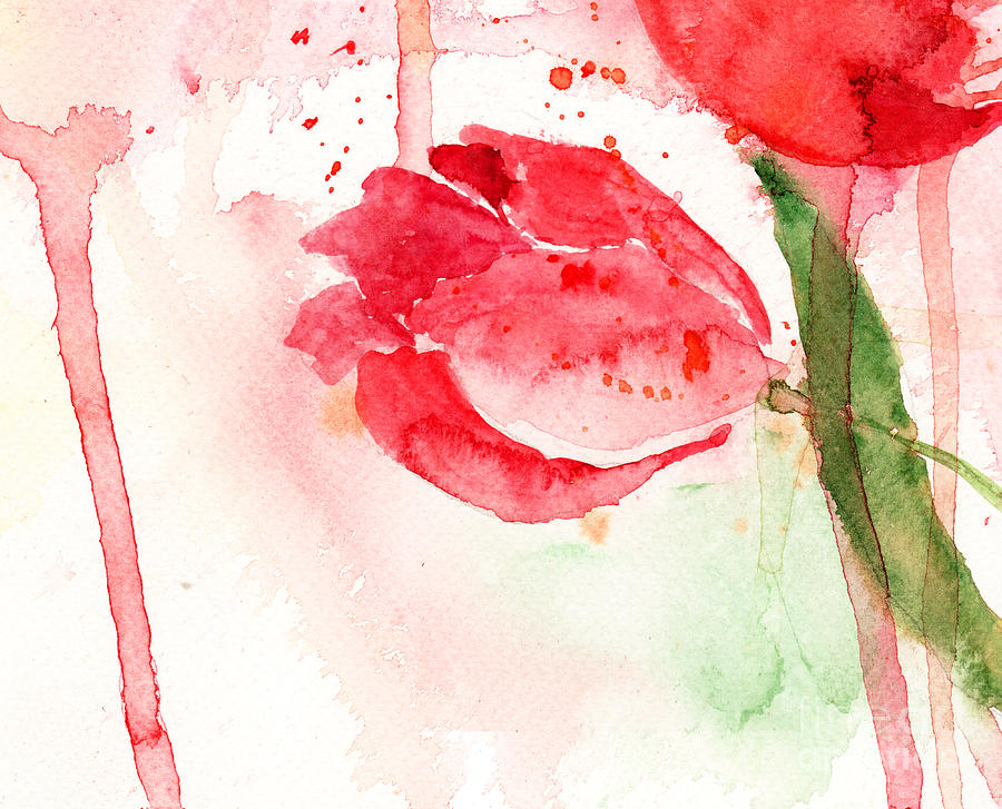 Abstract Painting - Tulip flower #1 by Regina Jershova